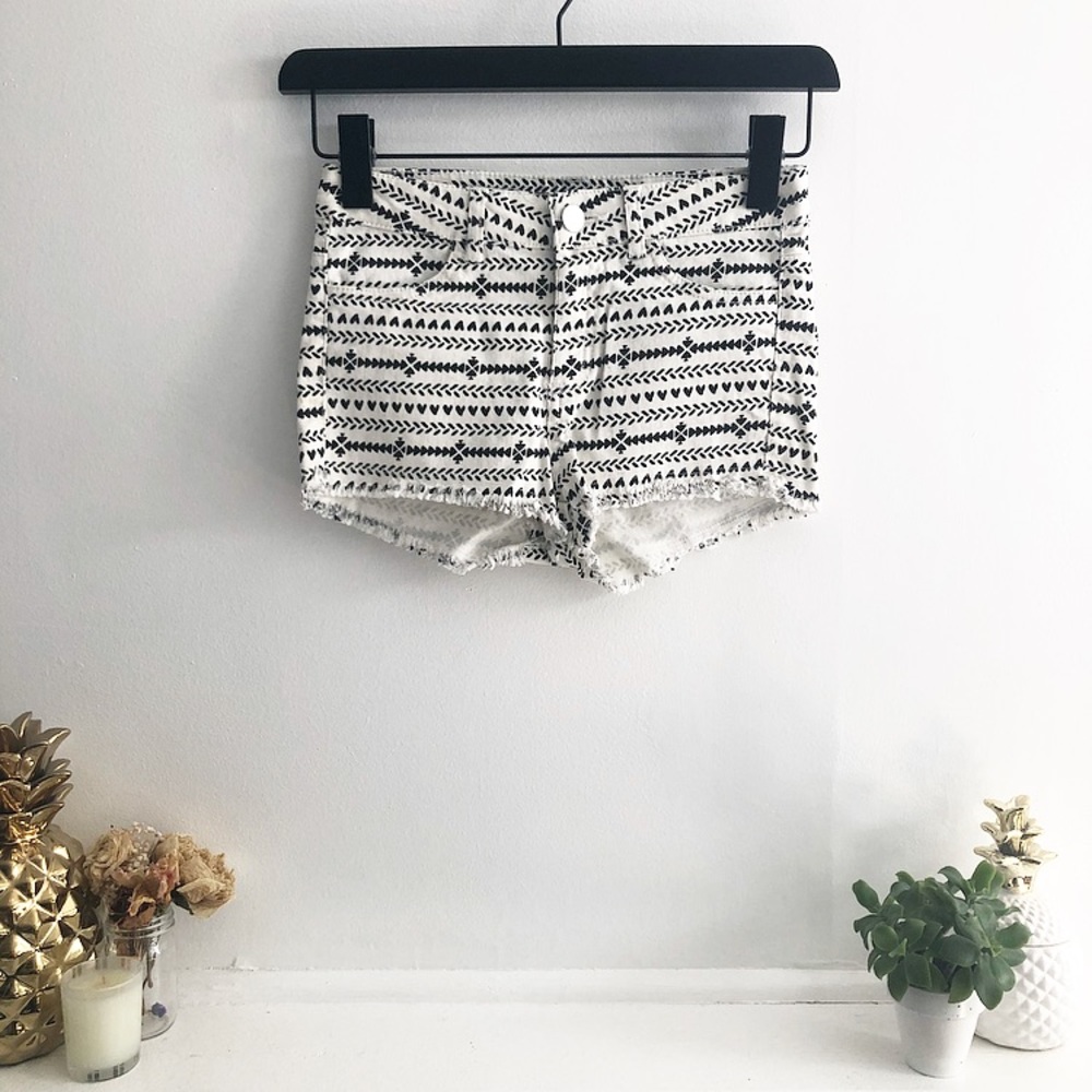 H&M Printed Denim Shorts